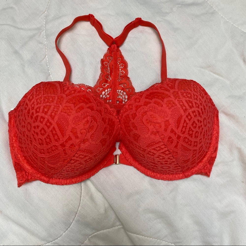 Auden lace racerback front close push up bra 36D